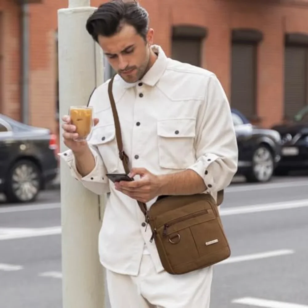 Canvas Messenger Bag Vintage Adjustable Strap Classic Minimalist Crossbody